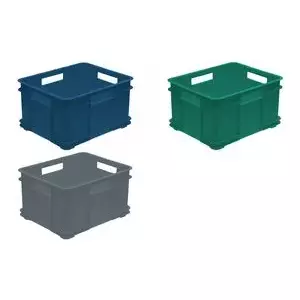 Storage box keeeper Euro-Box L bruno eco grey 20 L – plastic container for household and storage