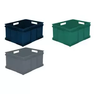 Storage box keeeper Euro-Box M bruno eco grey 16 L — plastic container for household storage