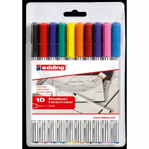 Finelaineru komplekts Edding 4-89-10 — 0,3 mm gals, dažādas krāsas, 10 gab.