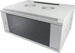 Wall-mounted rack cabinet ALLNET 4U ALL-SMC6404GRAU, 4U capacity, 50 kg load, key lock, grey