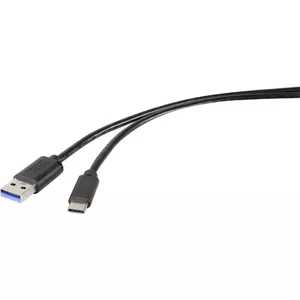 USB Cable Renkforce RF-4536470 0.15m USB A USB C Black