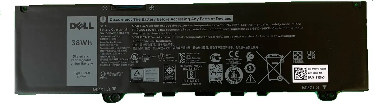 Dell RPJC3 laptop battery — 3-cell 38 Wh Photo 2