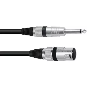 Omnitronic 3022519B XLR adaptera kabelis [1x XLR vīrietis 3 pin - 1x jack spraudnis 6,3 mm (mono)] 2,00 m melns (3022519B)