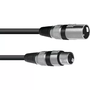 Omnitronic 30220400 XLR savienojuma kabelis [1x XLR male 3 pin - 1x XLR female 3 pin] 0,50 m melns (30220400)