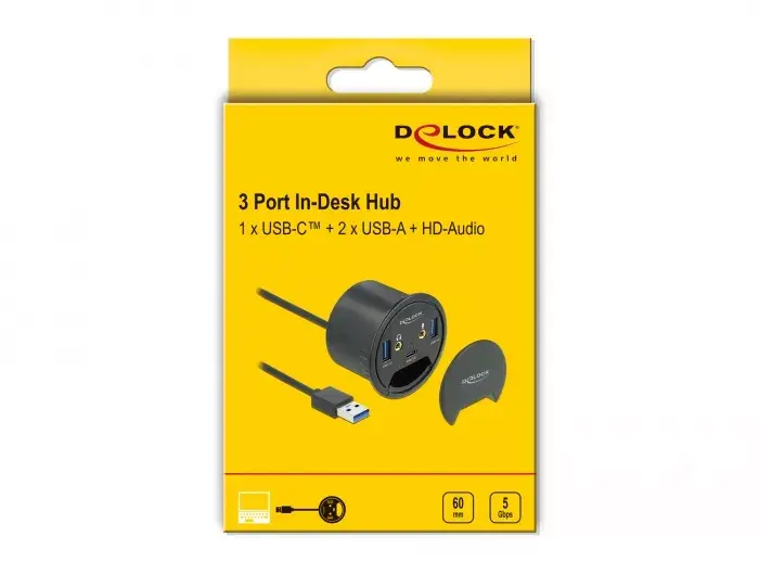 In-Desk Hub USB DeLOCK 3 Port 62794 Photo 5