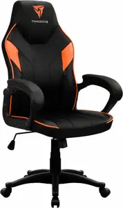 Spēļu krēsls Thunder X3 EC1 melni‑oranžs — ergonomisks dizains, regulējama augstuma