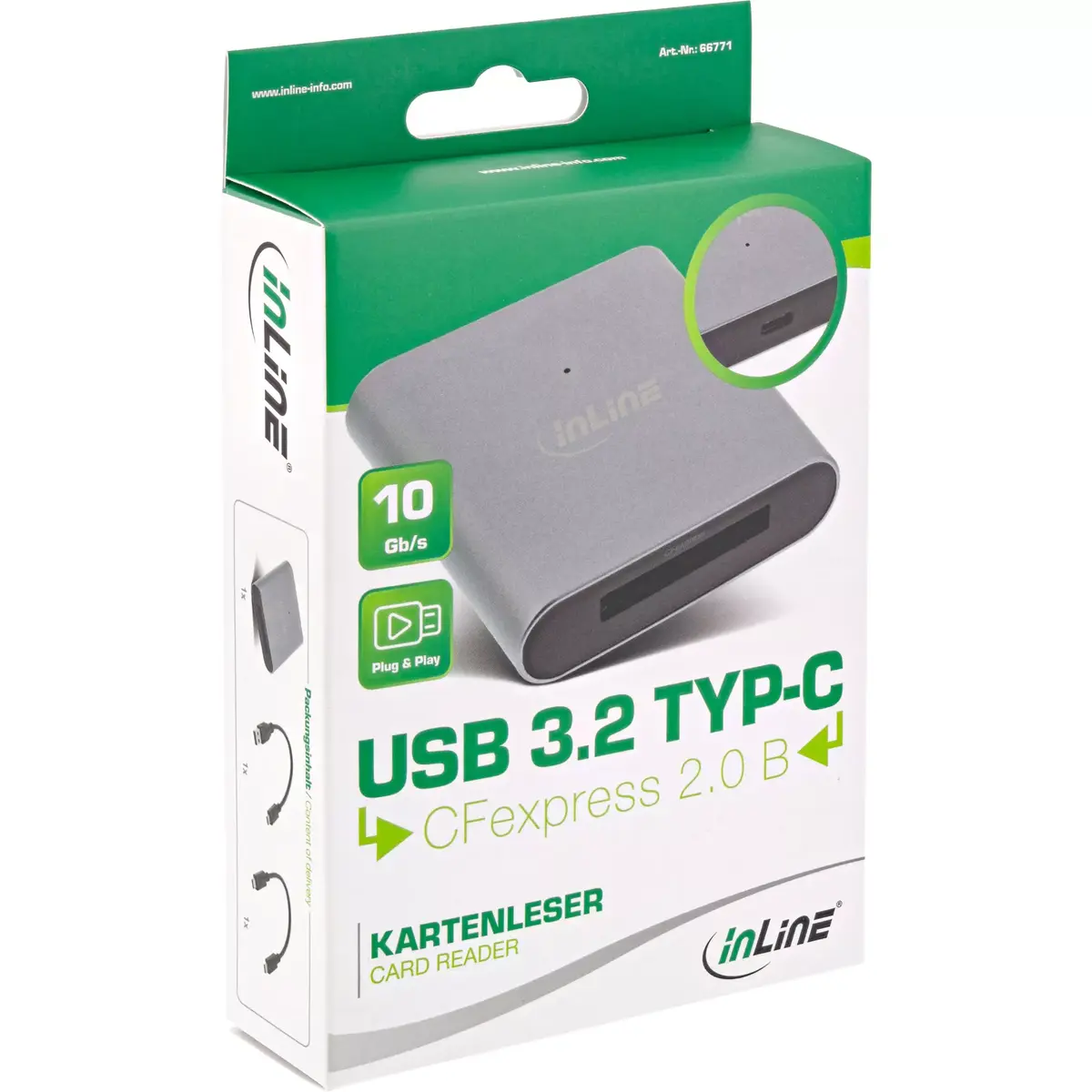 Kārtu lasītājs InLine USB 3.2 USB-C USB-A Photo 6