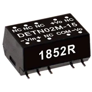 DC‑DC converter Mean Well DETN02L-05, 2 W, input 4.5–5.5 V, output 200 mA, 10.9×15.2×7.1 mm