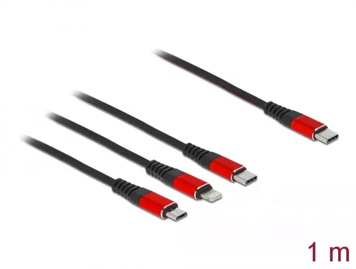 USB uzlādes kabelis DeLOCK 3 in 1 USB Type-C Lightning Micro USB Photo 2