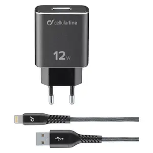 Зарядное устройство Cellularline Extreme Charger Kit 12W с кабелем Lightning для Apple iPhone, iPad и iPod