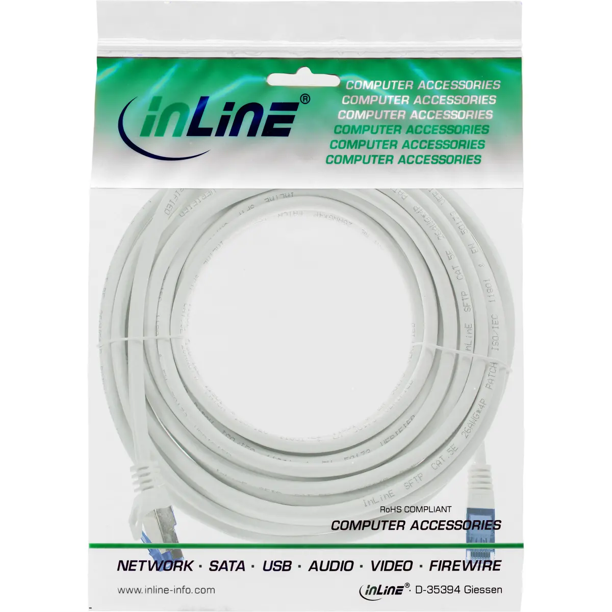 InLine Патч-корд Cat6a S/FTP 15м белый Photo 5