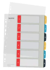 Leitz 12460000 Ciparu indeksu dalītājs A4 Maxi Portrets Polipropilēns