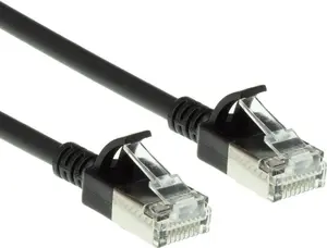 ACT DC7952 Cat6a U/FTP slimline network patch cable 0.25 m black with RJ45 connectors LSZH