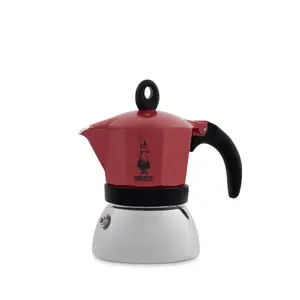 Moka pot BIALETTI Moka Induction 0.16 L aluminium — induction-compatible stovetop espresso, 200 ml (4 cups), black