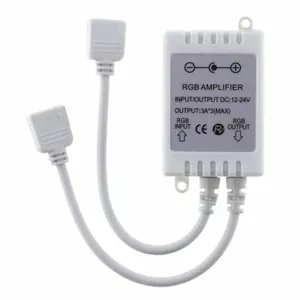 RGB signal amplifier and voltage injector bousval-electrique STRIP-AMPA-RGB for 12V and 24V LED strips