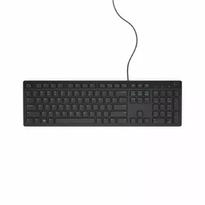 Wired USB Keyboard Dell KB216 German layout Black — compact full-size keyboard with numeric keypad