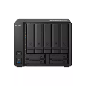 QNAP TS-H973AX NAS Tower Ryzen Embedded V1500B 8 GB DDR4 0 TB QuTS hero Melns