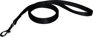 Leash (smooth) Chaba 25–130 cm Black — adjustable dog leash, nylon