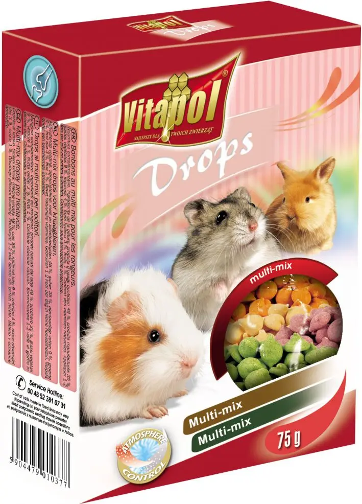 Uzkoda Vitapol Drops Hamster 75 g