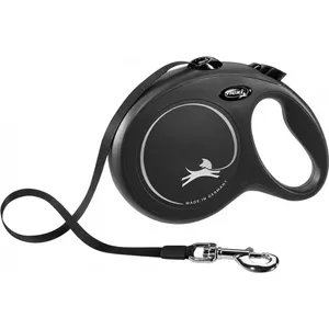 Retractable dog leash Flexi New Classic L 5 m Black – cord, for large breeds (25–45 kg), max load 50 kg