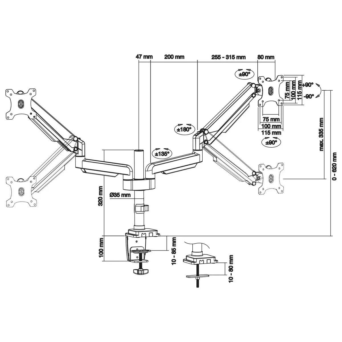 InLine galda stiprinājums 23160B Photo 9