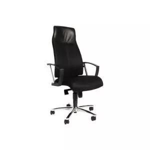 Biroja krēsls Topstar High Sit up — melns, fiksētas roku balsts, augsta atzveltne