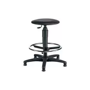 Work stool Topstar Tec 60 — black faux leather, model 72260 D10T, height-adjustable seating