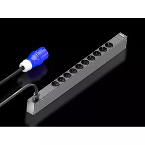 Barošanas sadales bloks Rittal 7979.111 Basic PDU kabelis 3 m 230 V 16 A 10 AC kontaktligzdas Melns
