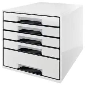 Desk tray/organizer LEITZ 52531001, black, 5 drawers, fits A4, 270×287×363 mm
