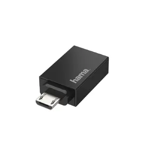 Hama 00200307 Kabeļa pārveidotājs Micro-USB vīrišķais uz USB Type-A sievišķais melns