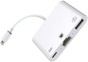 Док-станция и порт-репликатор для ноутбука MicroConnect LIGHT-HUB2 с интерфейсами RJ-45 и USB 2.0 белого цвета