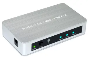 Microconnect MC-HMSW301B HDMI video switch with 60 Hz maximum refresh rate and 3 to 1 way switching in aluminium housing