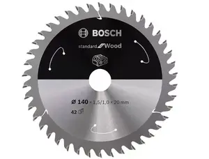 Circular saw blade Bosch 2608837672, 140 mm diameter, 20 mm bore, for wood, 1 pc