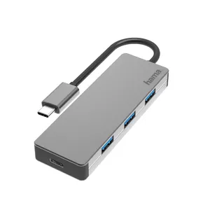 Hama 00200105 interfeisa centrmezgls USB 3.2 Gen 2 (3.1 Gen 2) Type-C 10000 Mbit/s Pelēks