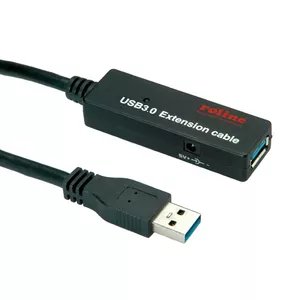 USB cable ROLINE 12.04.1072 USB 3.2 Gen 1 20 m USB A Black