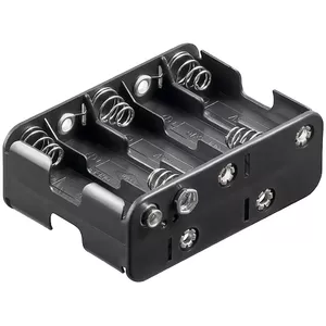 Battery holder WENTRONIC Goobay 10× AA (Mignon) — black, 78.5×56.6×30 mm