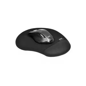Mouse pad Port Designs 900717 with integrated wrist rest, black, 200×230 mm, polyester/silicone/rubber