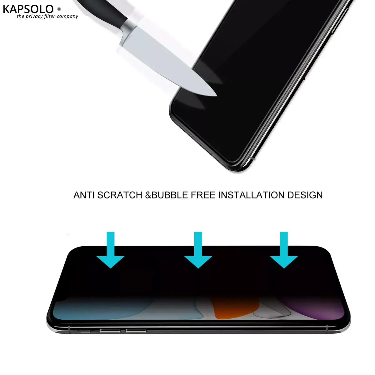 Privacy Tempered Glass KAPSOLO iPhone 11 Pro XS X Photo 4