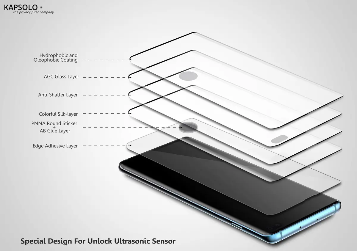 Saspringtais stikls KAPSOLO Samsung Galaxy S10