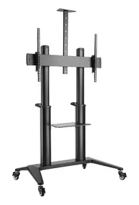 VivoLink VLFS70120 Floor TV Stand for 70 to 120 Inch Screens with 140 kg Capacity and Adjustable Height in Black