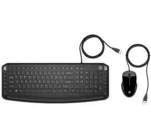 Keyboard and Mouse Set HP Pavilion Keyboard and Mouse 200 — Wired USB, Full-size keyboard, Black, Includes mouse