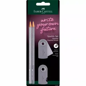Grafīta zīmulis B, Faber-Castell 218482, trīsstūra forma, daudzkrāsains, 2 gab.