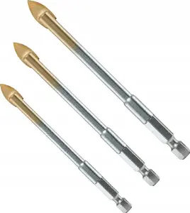 Drill bit set ALPEN Glas ATM 3 3-piece glass drill bits 5 mm, 6 mm, 8 mm with 1/4" (6.3 mm) shank