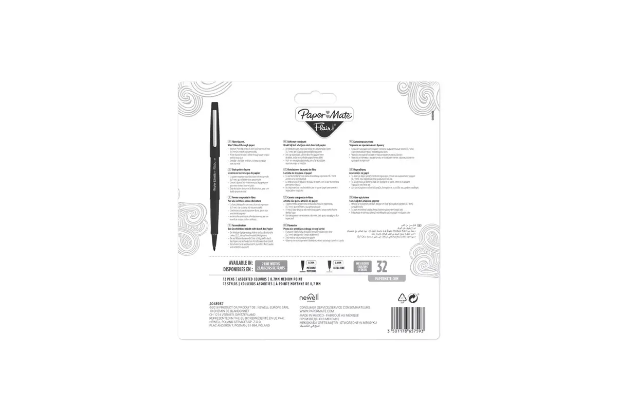 Фетровая ручка Papermate Flair 12 шт. Photo 2