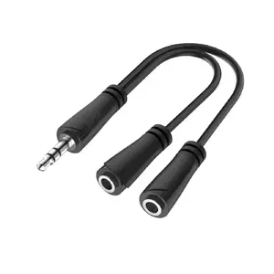 Аудиокабель Hama 00200349 3.5mm штекер на 2 x 3.5mm гнездо черный 0.15 м