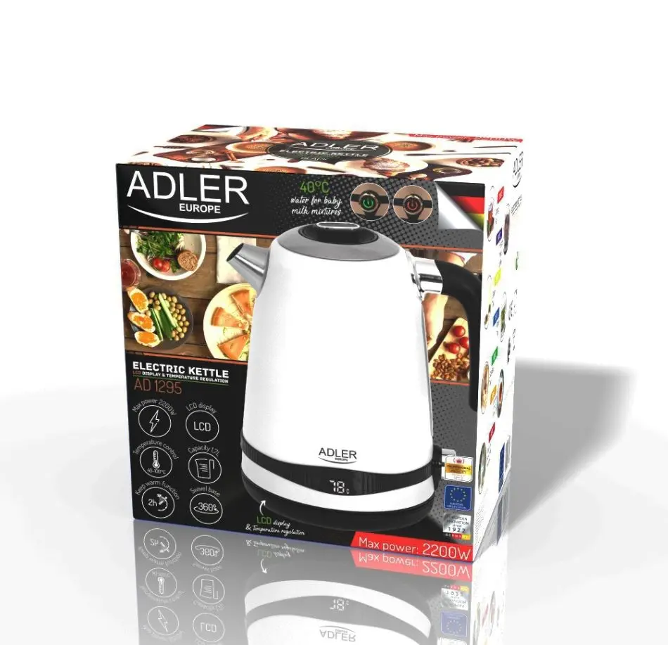Elektriskā tējkanna Adler 1.7 L 2200 W AD 1295w Photo 11