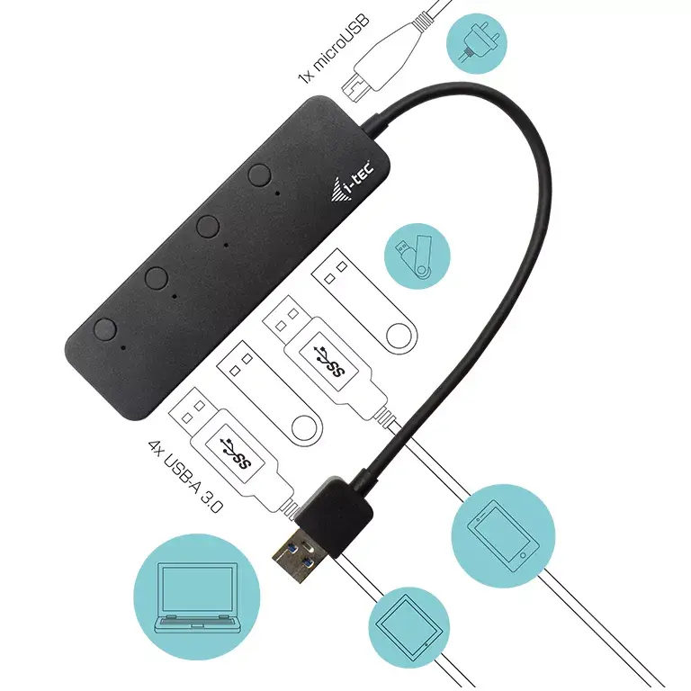 USB хаб i-tec USB 3.0 Metal HUB 4 Port Photo 4