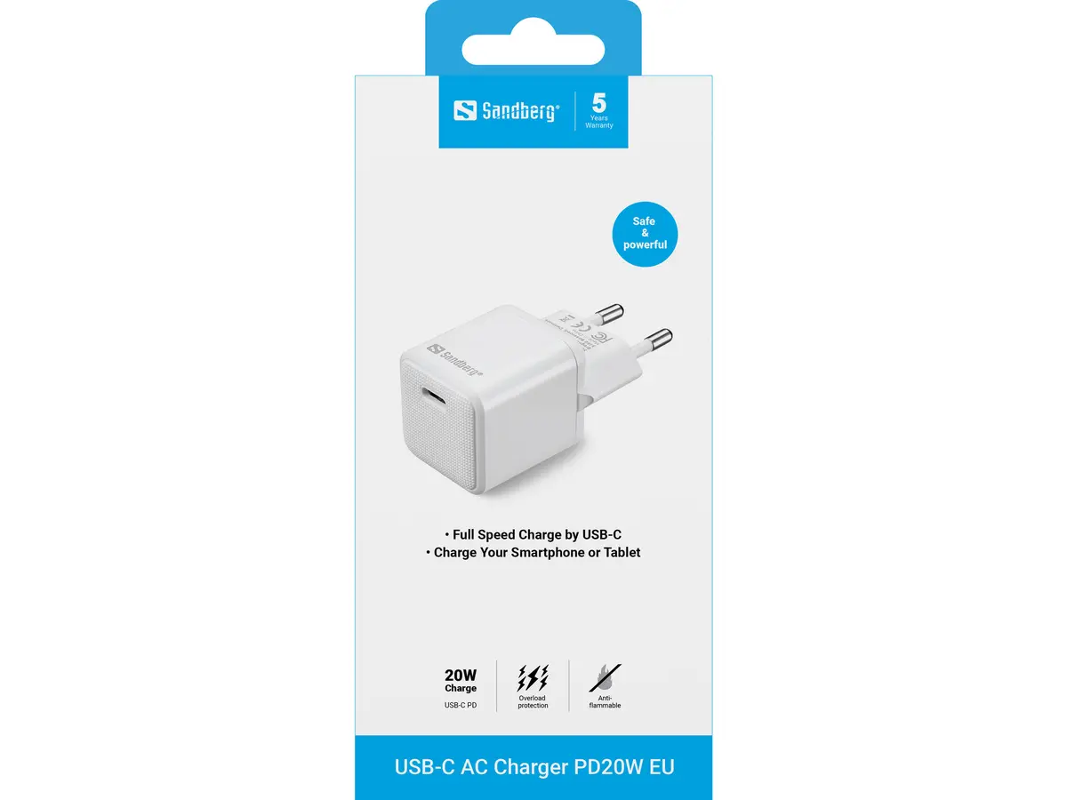 Sandberg USB-C AC Charger PD20W EU Photo 4