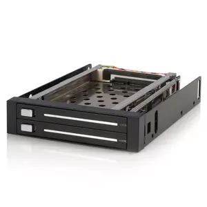 2-Drive 2.5in Trayless Hot-Swap SATA Mobile Rack Backplane — StarTech HSB220SAT25B (3.5in, black)