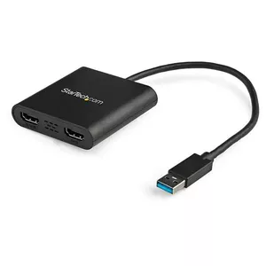 USB 3.0 to Dual HDMI Adapter StarTech USB32HD2 — 1×4K@30Hz + 1×1080p, USB Type-A, External Video Card, Windows